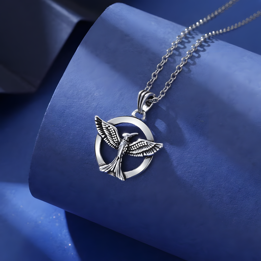 Symbolic Silver Bird Necklace