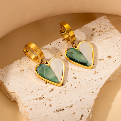 Golden Love Heart Hoops