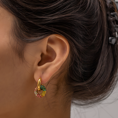 Radiant Olive Multicolor Hoops