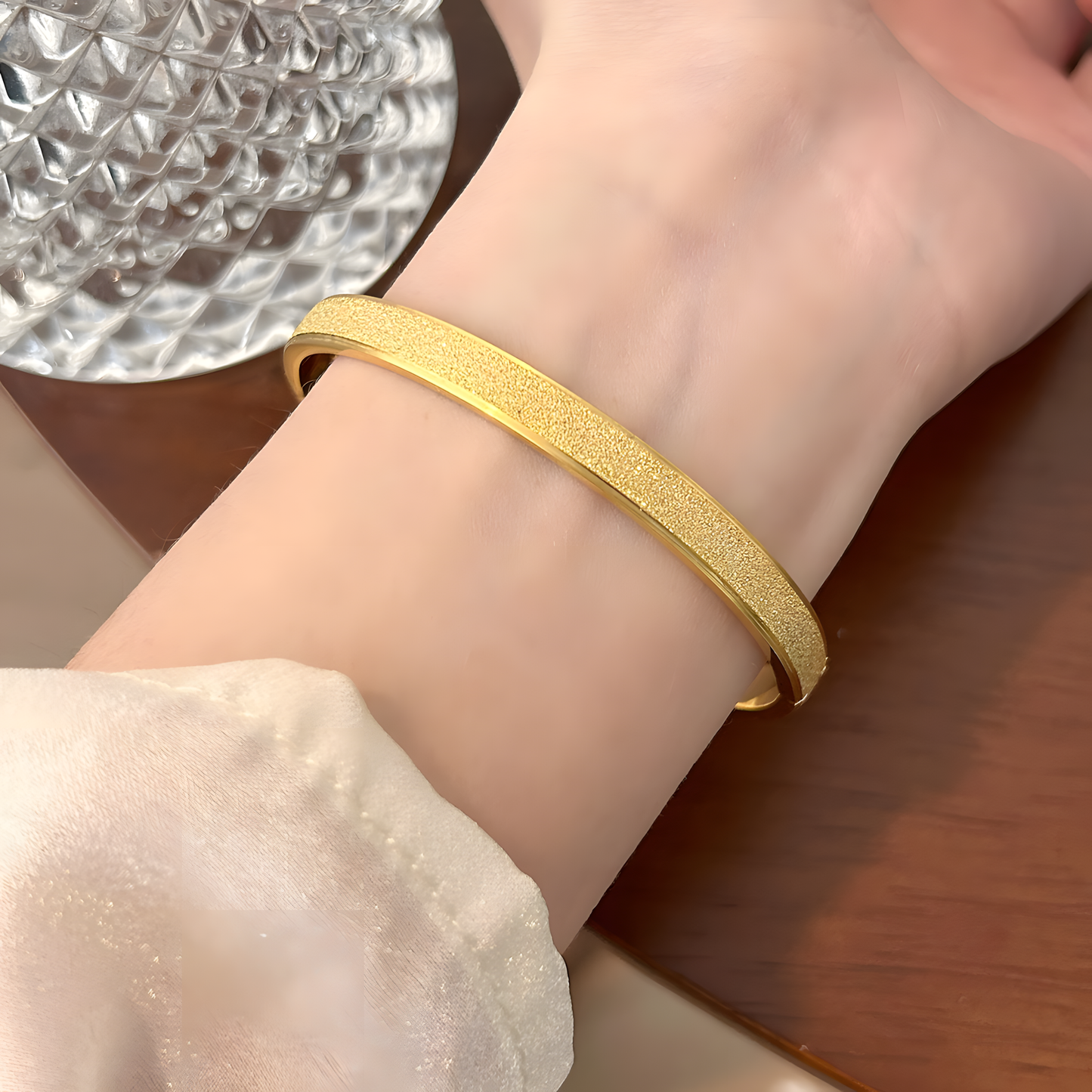 Gold Dusk Radiance Bangle Bracelet