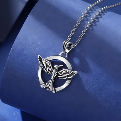 Symbolic Silver Bird Necklace
