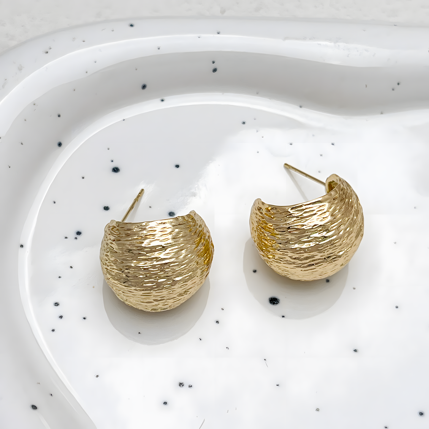 Classic Textured Gold Hoops