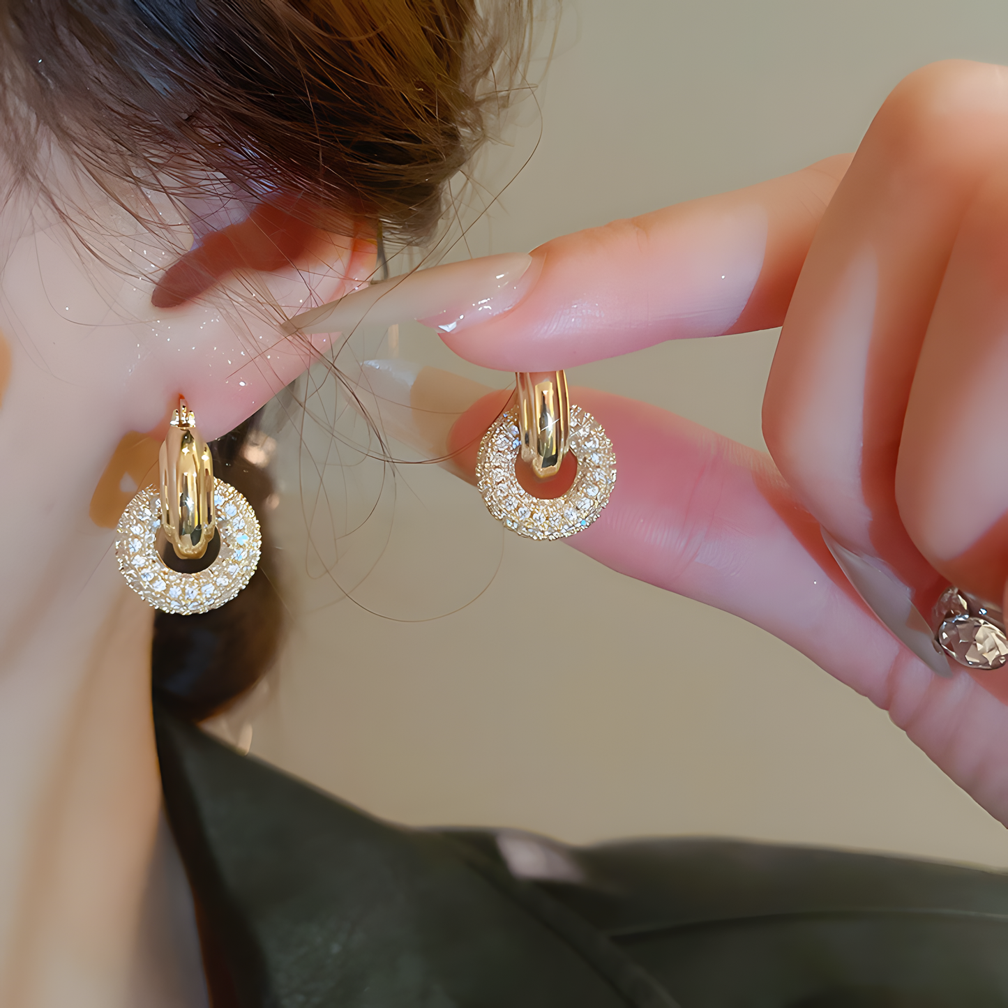 Radiant Olive Gold Hoops