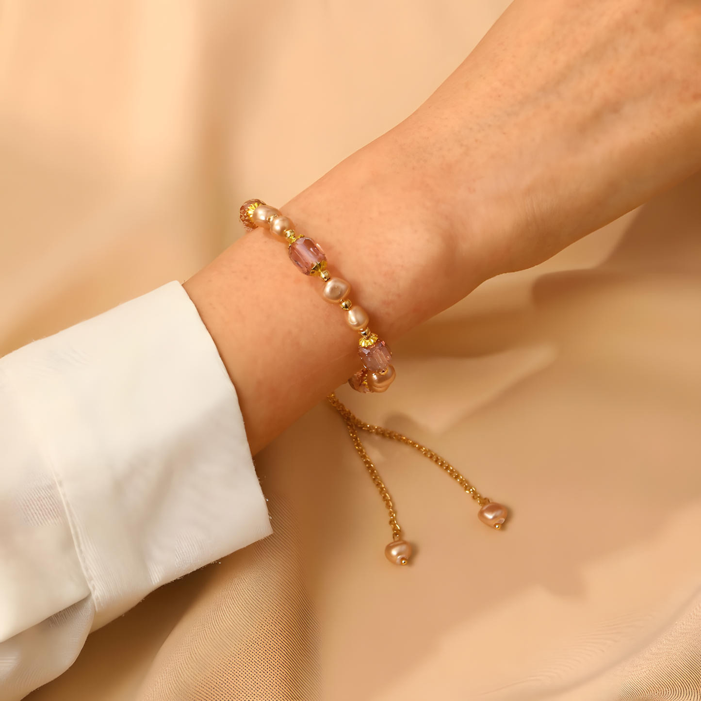 Glimmer Tide Crystal Pearl Bracelet