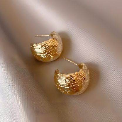 Classic Textured Gold Hoops
