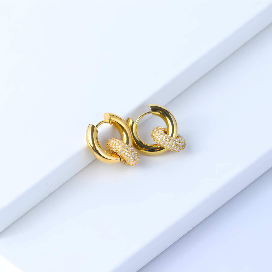 Radiant Olive Gold Hoops