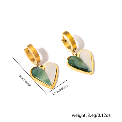 Golden Love Heart Hoops