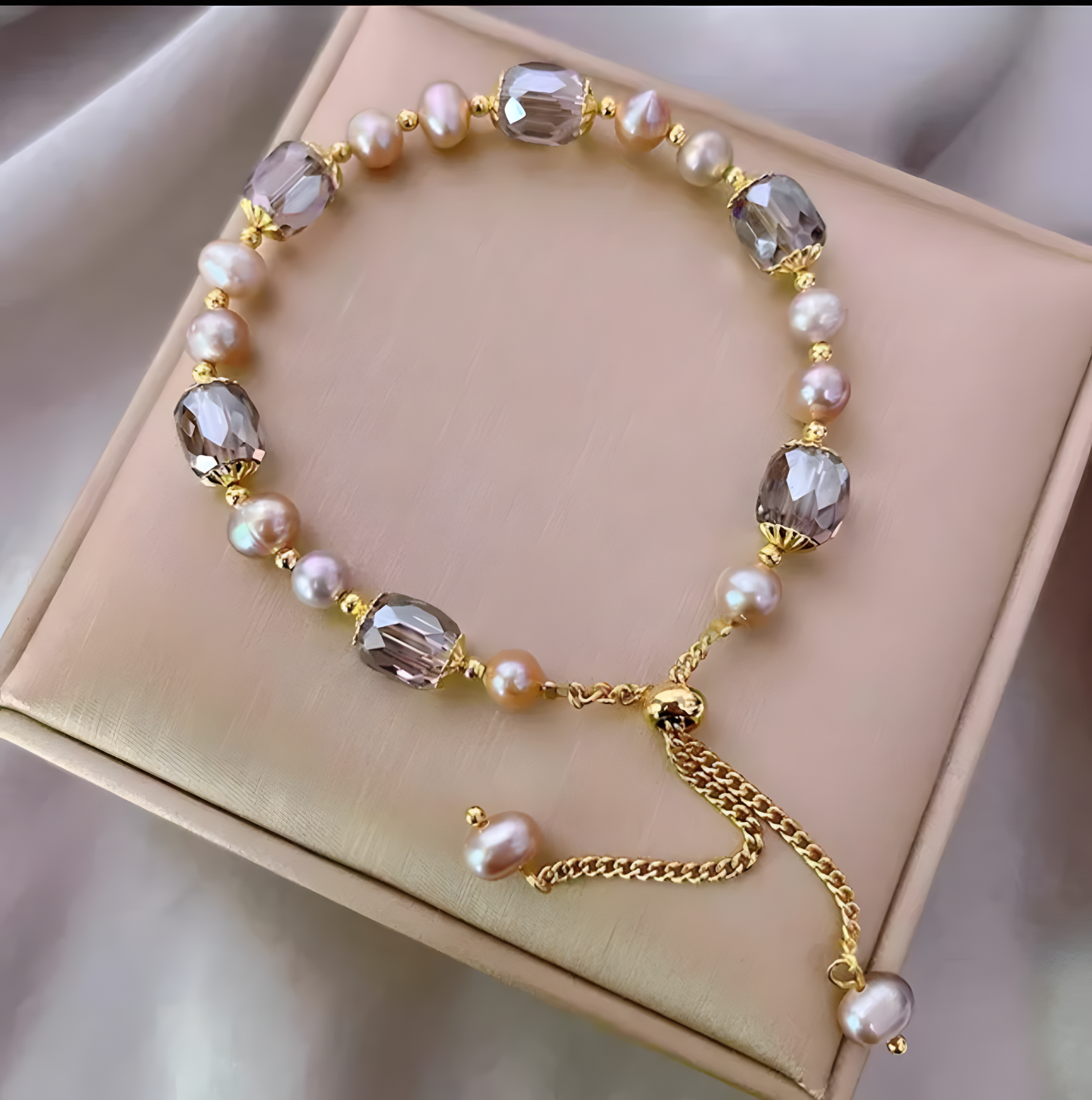 Glimmer Tide Crystal Pearl Bracelet