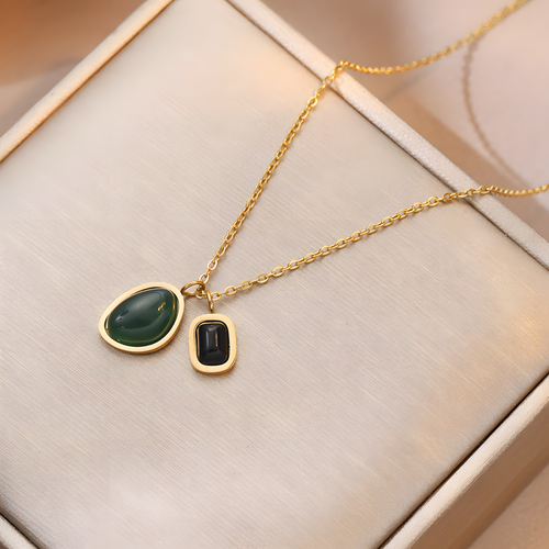 Luxe Green Agate Necklace
