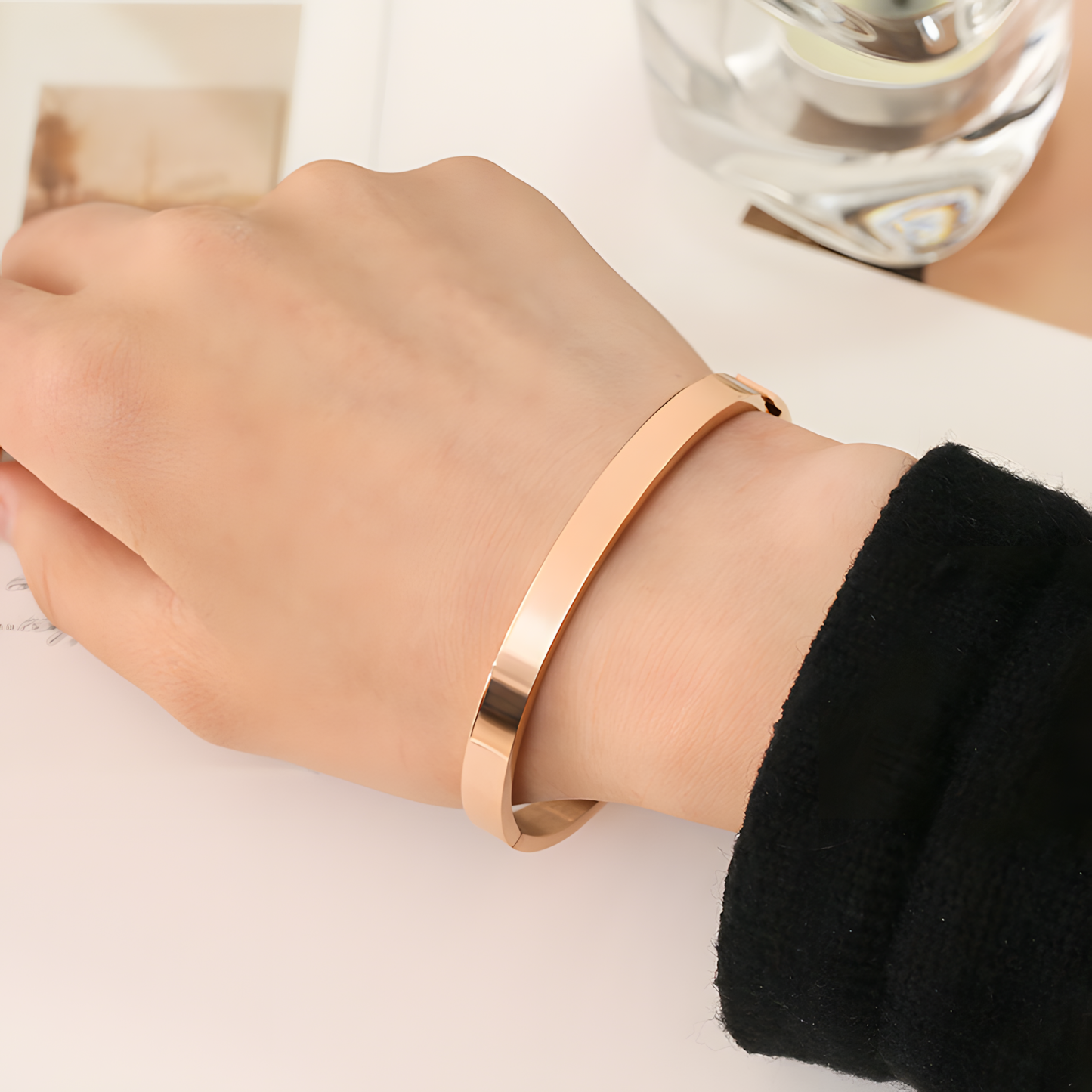 6MM Rose Gold Aura Wrist Band
