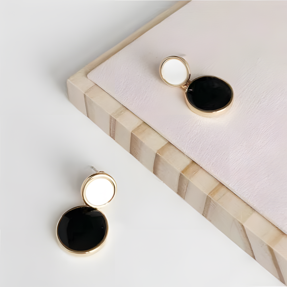 Modern Noir & Pearl Earrings