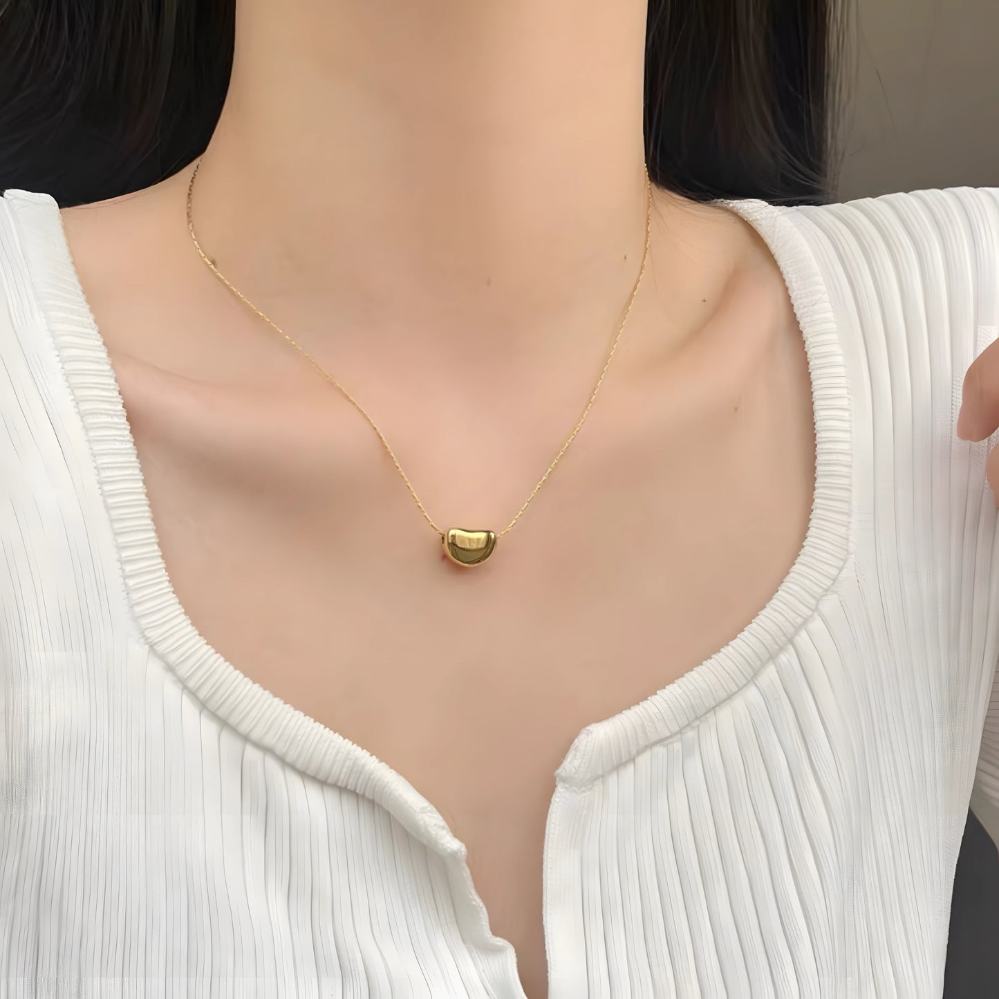 Timeless Gold Bean Necklace