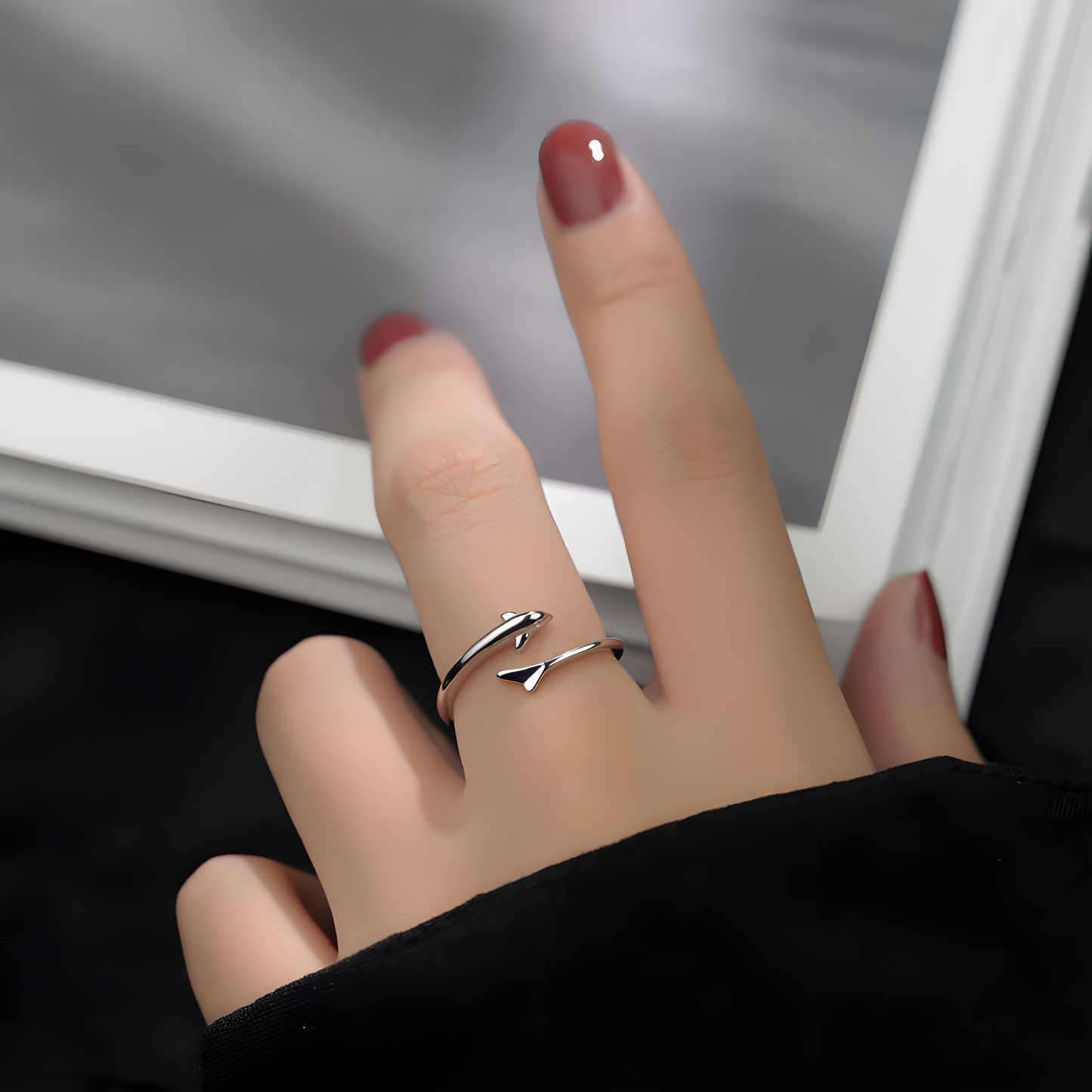 Dolphin Open Band Ring