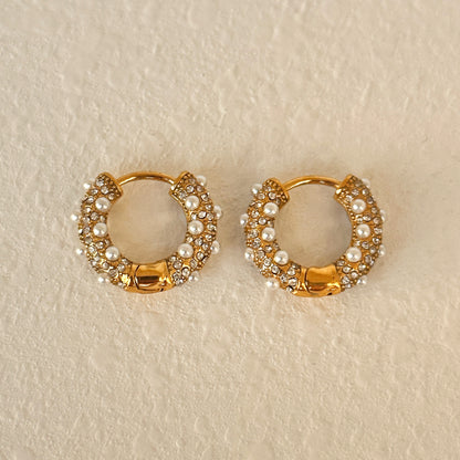 Pearl Cluster Hoops