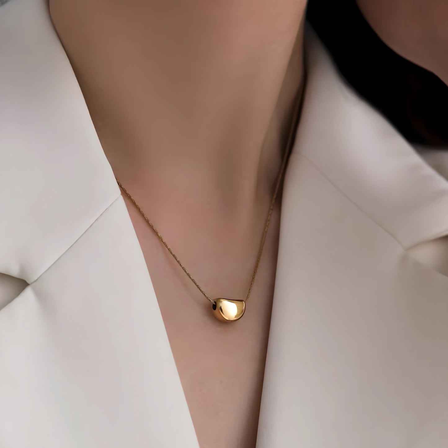 Timeless Gold Bean Necklace