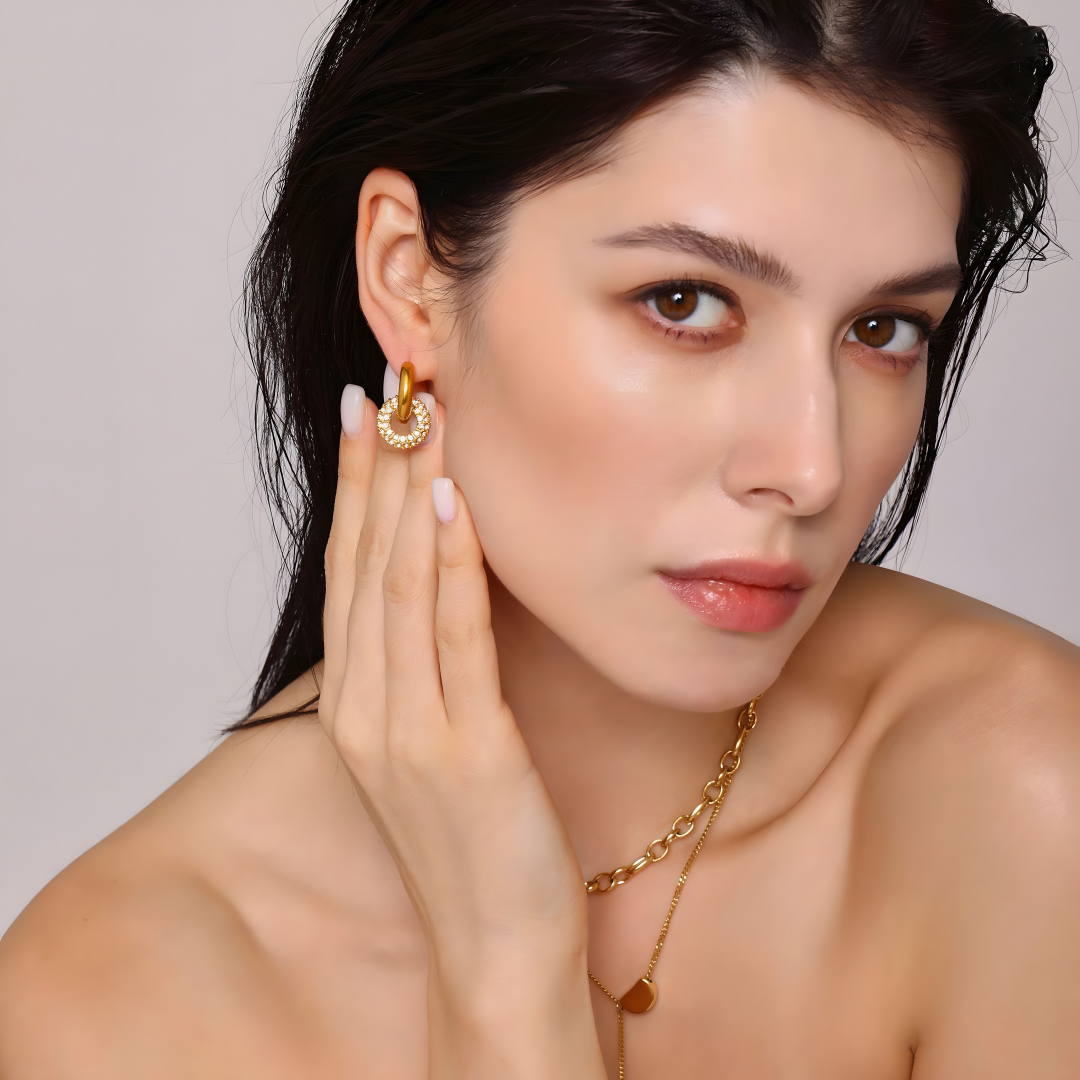 Radiant Olive Gold Hoops