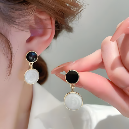 Modern Noir & Pearl Earrings