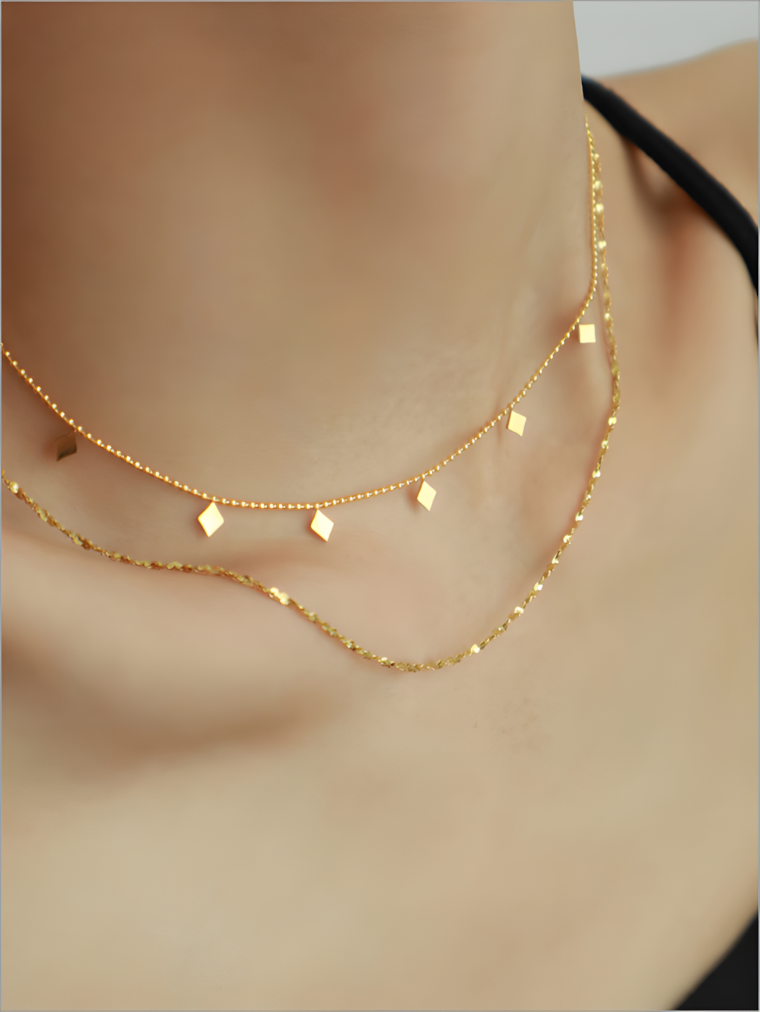 Double Tassel Sequin Bead Necklace