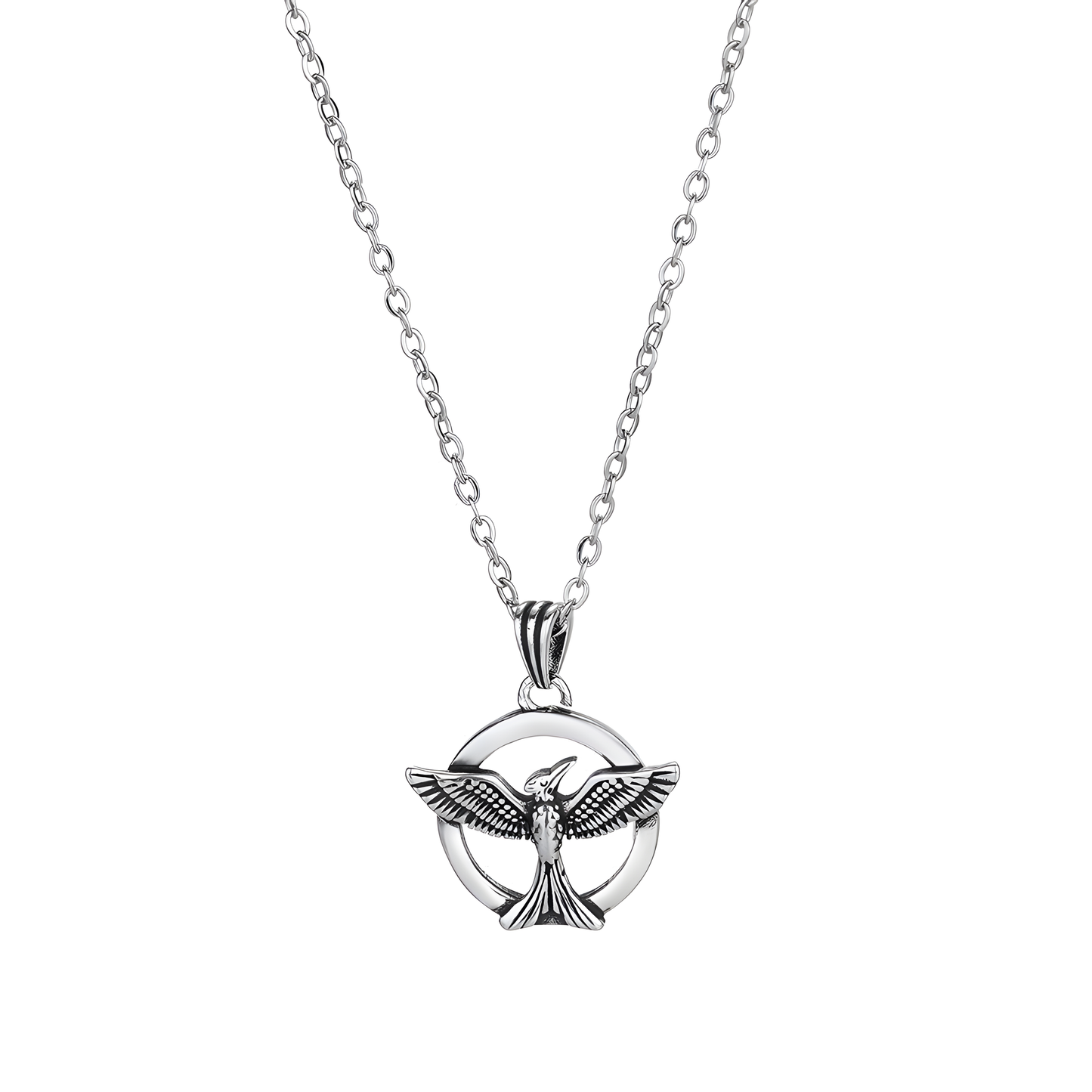 Symbolic Silver Bird Necklace
