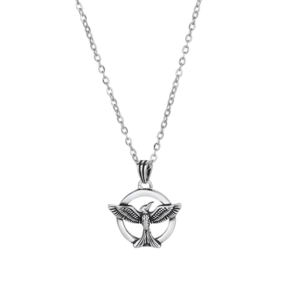 Symbolic Silver Bird Necklace
