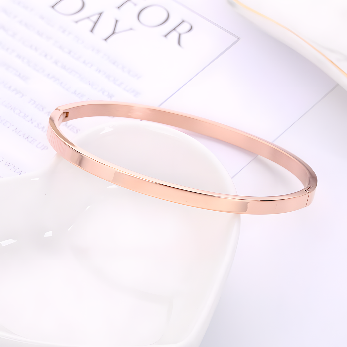Signature Shine Rose Gold Bangle Bracelet