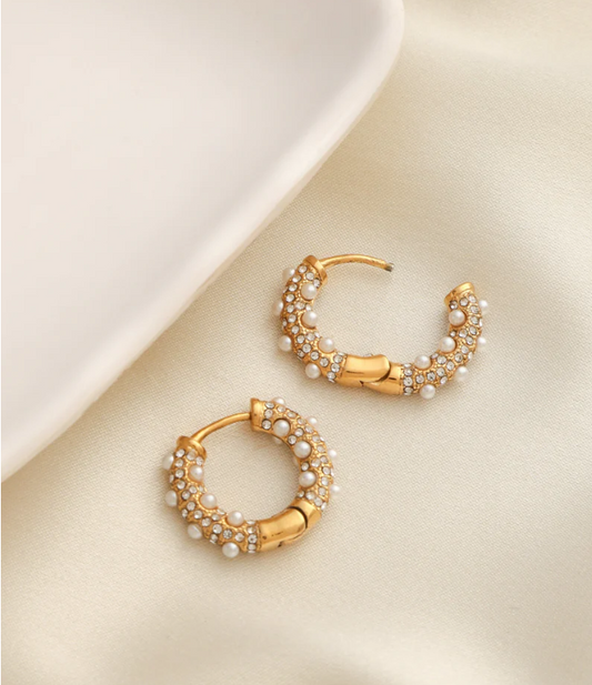 Pearl Cluster Hoops