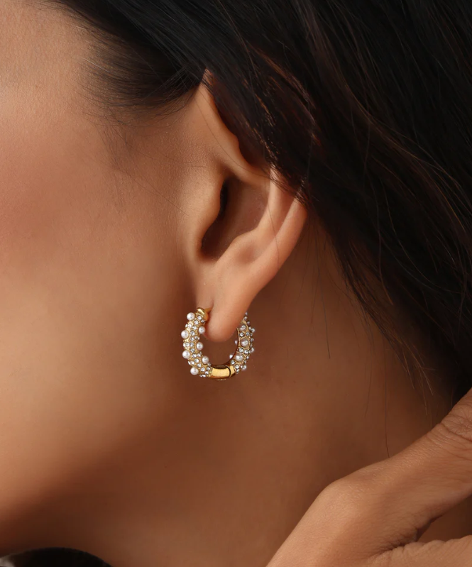 Pearl Cluster Hoops