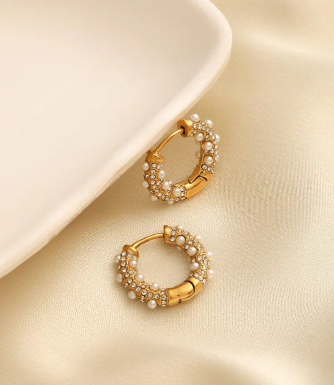 Pearl Cluster Hoops