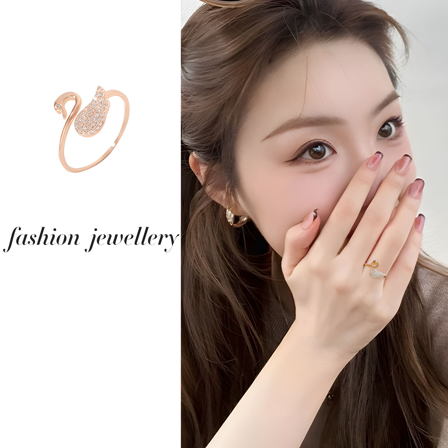 Elegant Swan Design Ring