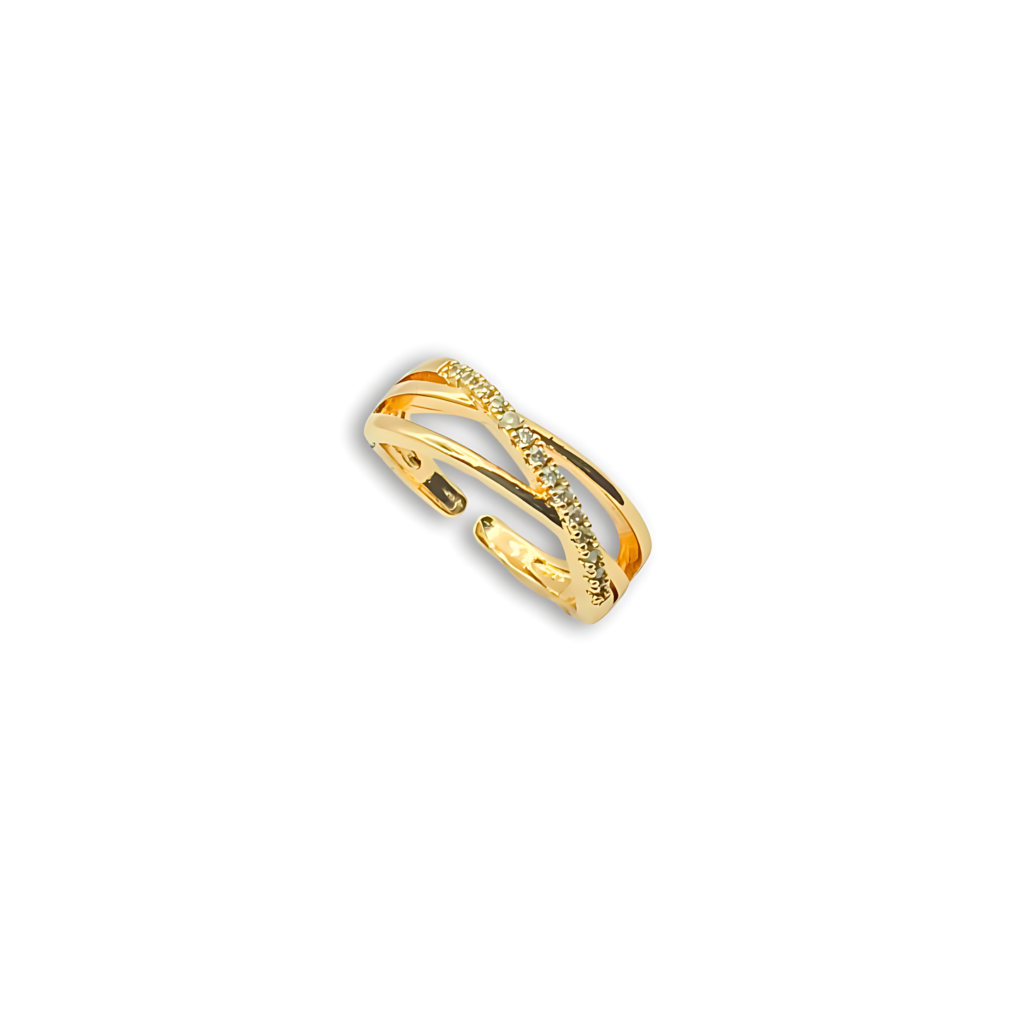 Everyday Criss-Cross Zircon Ring