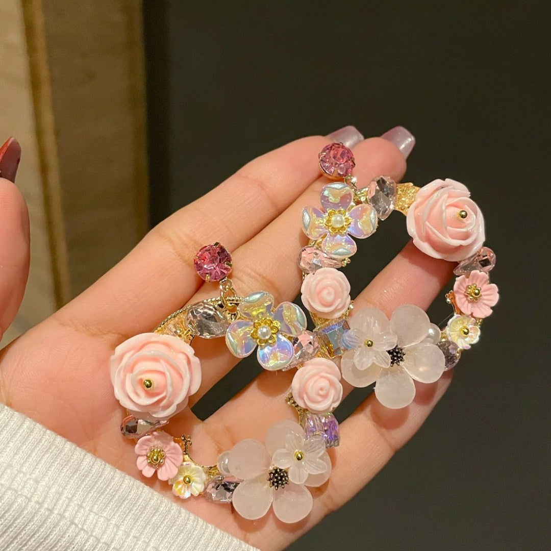 Floral Hoop Earrings