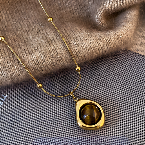 Tiger Eye Beaded Snake Chain