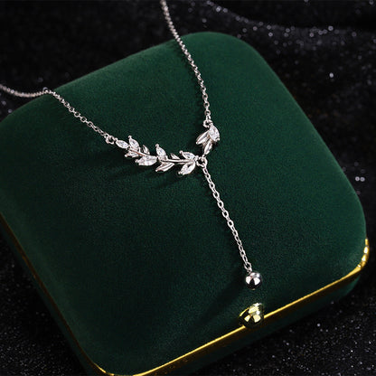 Silver Leaffall Tassel Necklace