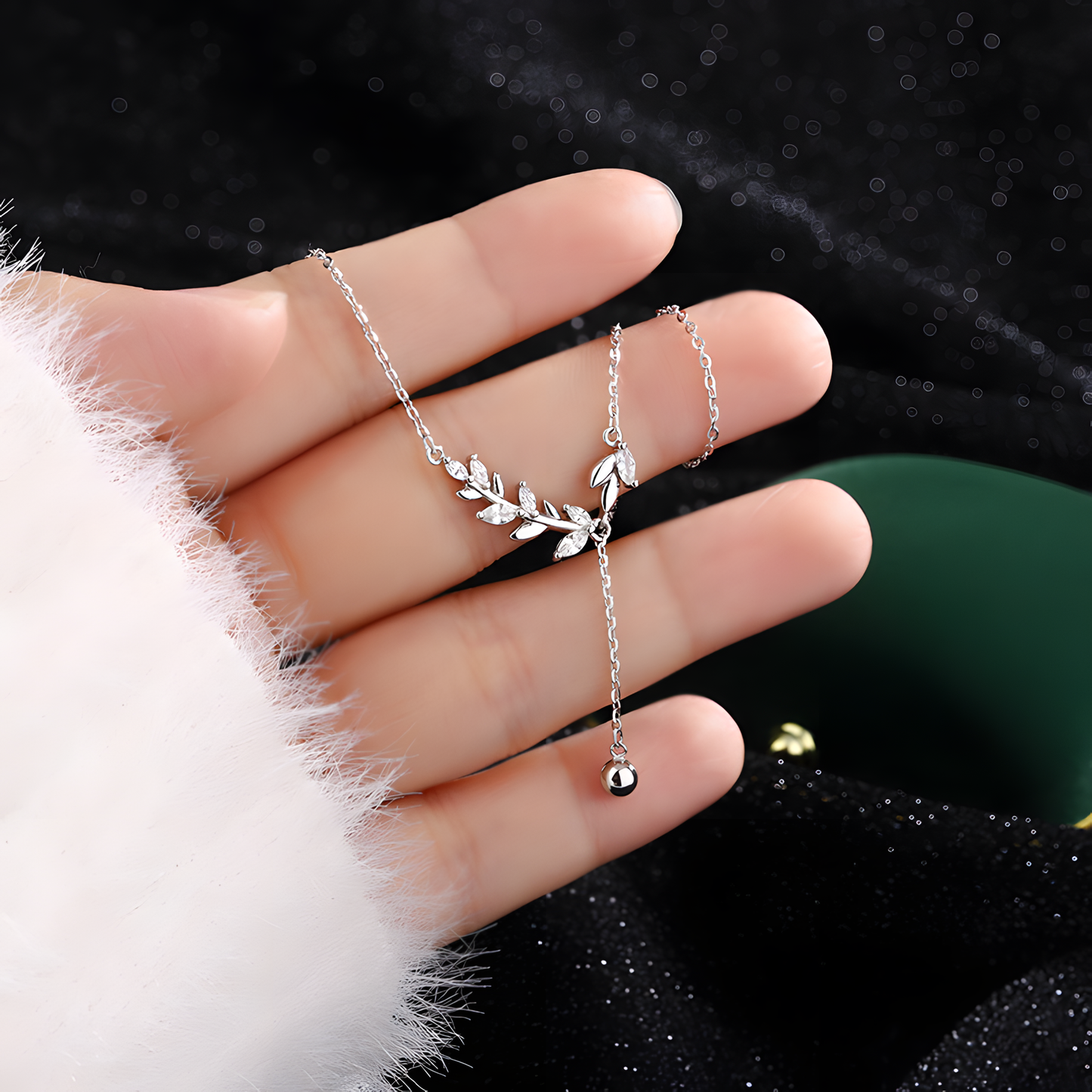 Silver Leaffall Tassel Necklace