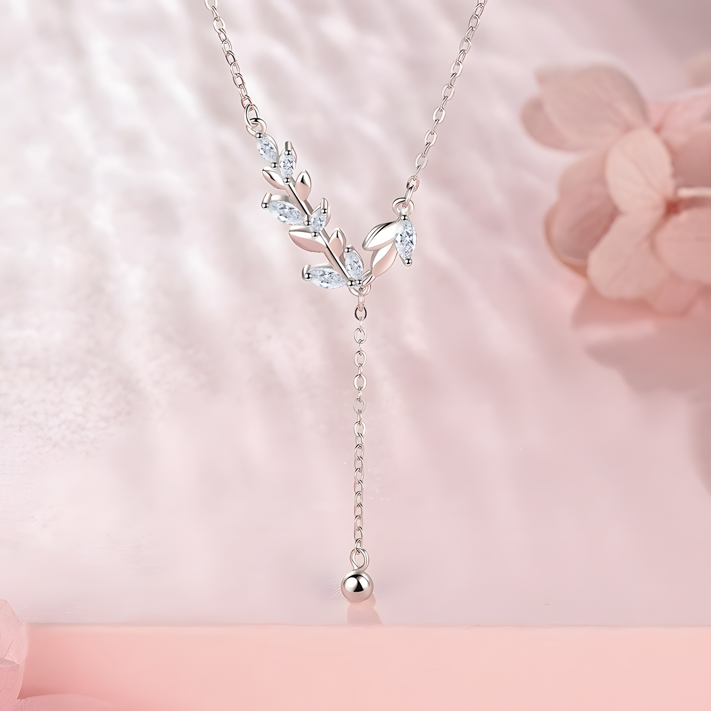 Silver Leaffall Tassel Necklace